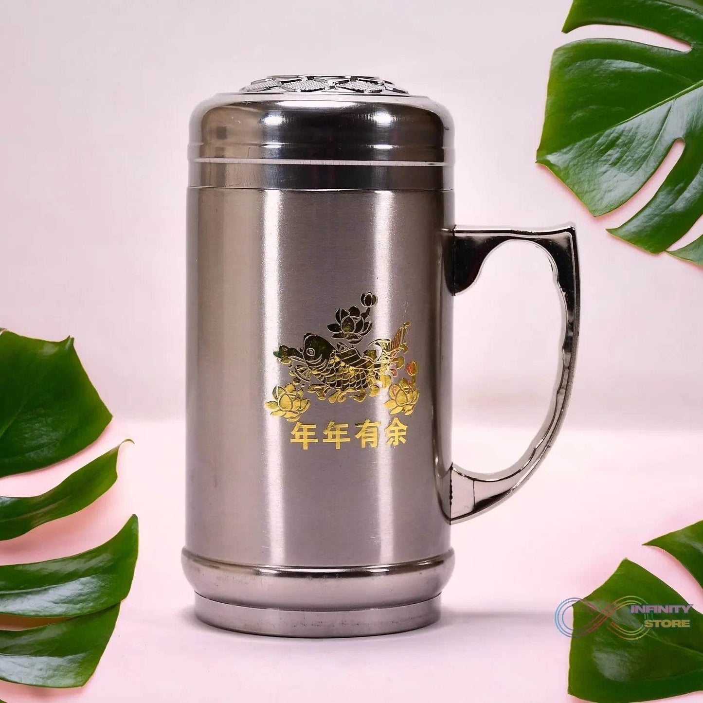DOUBLE STAINLESS STEEL MUG BOTTLE FOR TRAVEL, HOME, OFFICE, SCHOOL 400ML - infinityexculsivestore.com