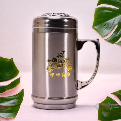 DOUBLE STAINLESS STEEL MUG BOTTLE FOR TRAVEL, HOME, OFFICE, SCHOOL 400ML - infinityexculsivestore.com