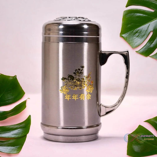 DOUBLE STAINLESS STEEL MUG BOTTLE FOR TRAVEL, HOME, OFFICE, SCHOOL 400ML - infinityexculsivestore.com