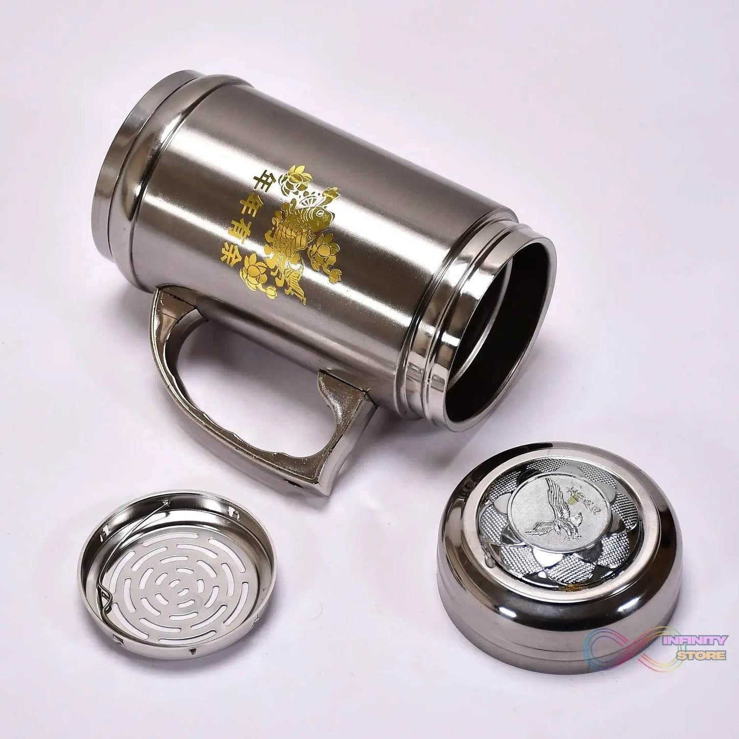 DOUBLE STAINLESS STEEL MUG BOTTLE FOR TRAVEL, HOME, OFFICE, SCHOOL 400ML - infinityexculsivestore.com