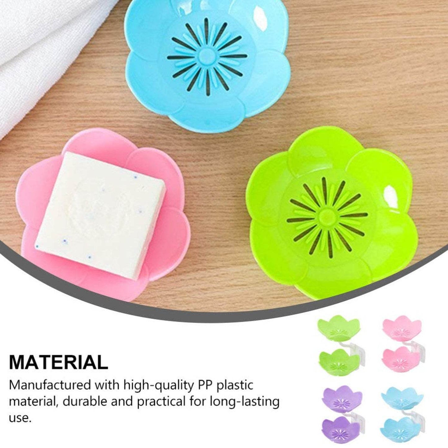 Dabble Layer Flower Self Draining Soap Dish Holder, Bathroom Shower Soap Holder Dish Storage Plate Tray for Bathroom, Kitchen, Bathtub - infinityexculsivestore.com