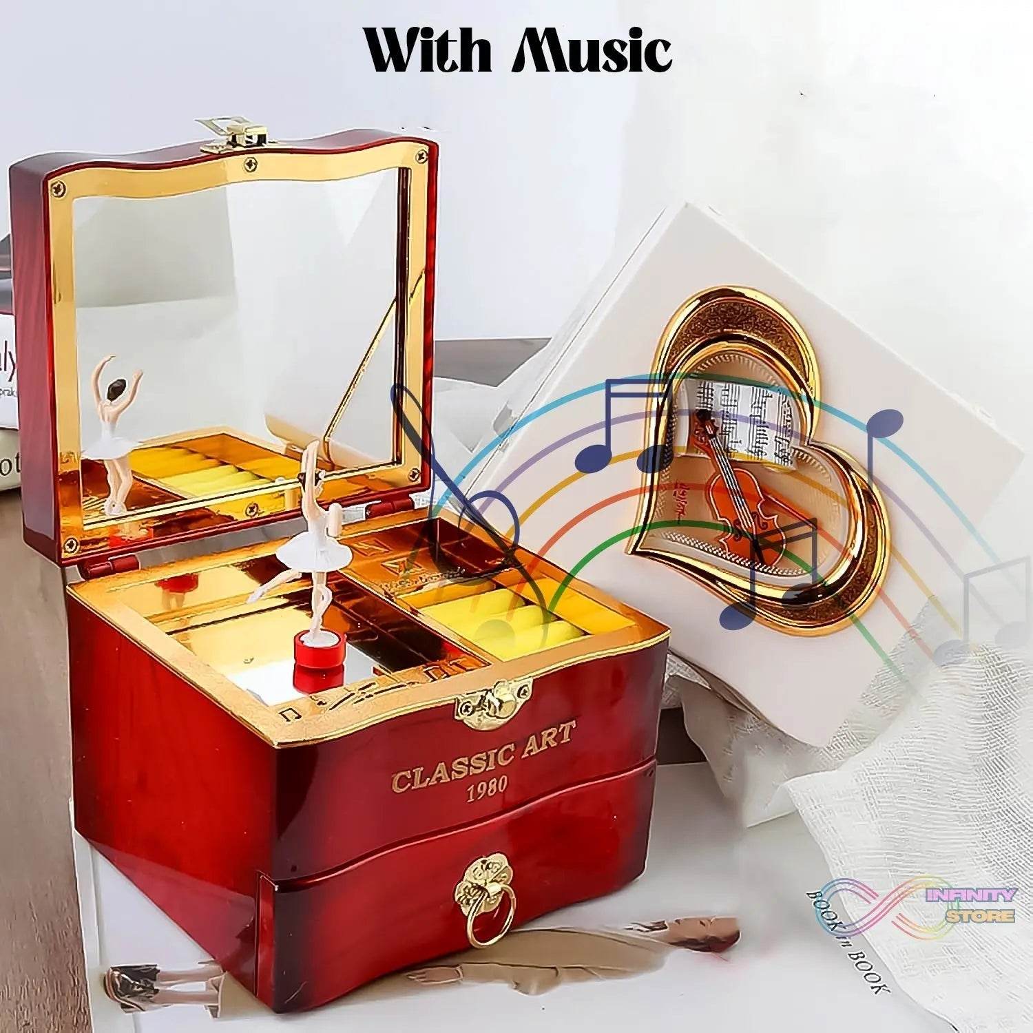 Dancer Ballerina Piano Music Box Hand Crank Music Plastic Box Gift (1 Pc) - infinityexculsivestore.com