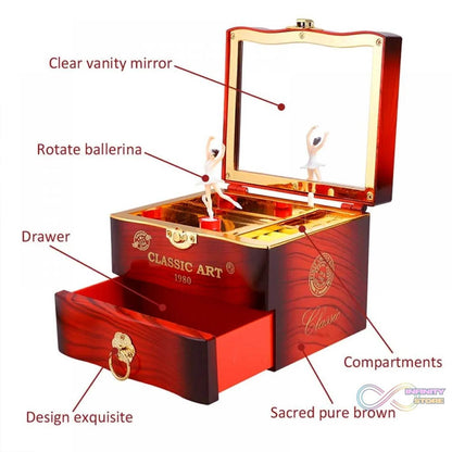 Dancer Ballerina Piano Music Box Hand Crank Music Plastic Box Gift (1 Pc) - infinityexculsivestore.com