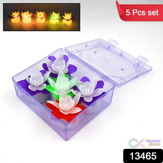 Decoration Candles/Led Diwali Decor Lotus Flower Candle (5 Pc) - infinityexculsivestore.com