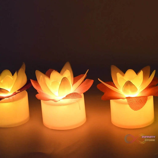 Decoration Candles/Led Diwali Decor Lotus Flower Candle (5 Pc) - infinityexculsivestore.com
