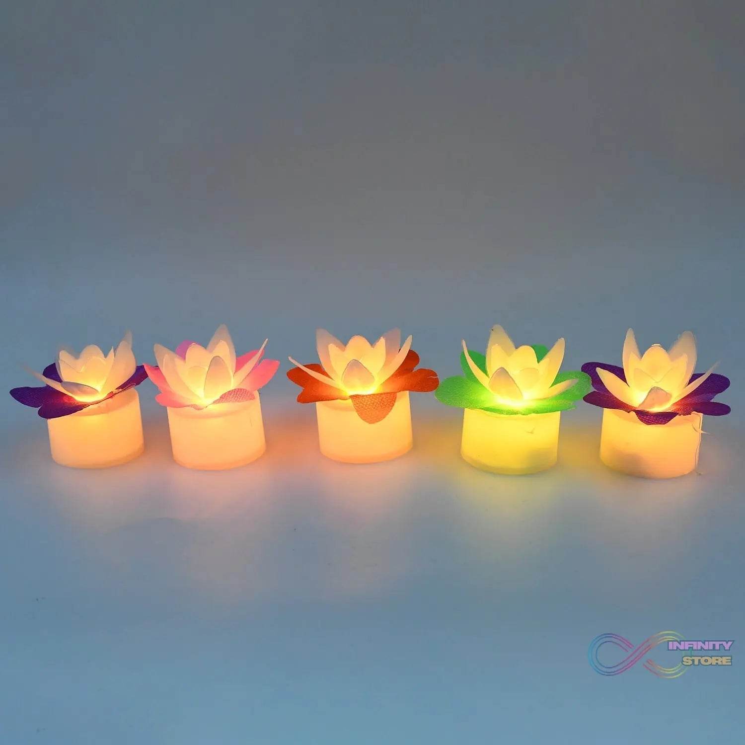Decoration Candles/Led Diwali Decor Lotus Flower Candle (5 Pc) - infinityexculsivestore.com