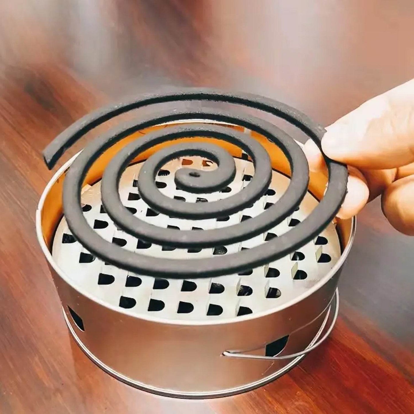 Decorative Mosquito Coil Holder Mosquito Coil Container, Incense Holder Safe Burning Coil Tray for Home Patio Pool Side Outdoor, Metal Tray - infinityexculsivestore.com