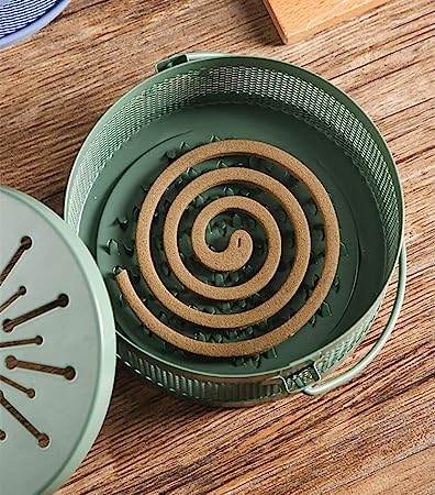 Decorative Mosquito Coil Holder Mosquito Coil Container, Incense Holder Safe Burning Coil Tray for Home Patio Pool Side Outdoor, Metal Tray - infinityexculsivestore.com