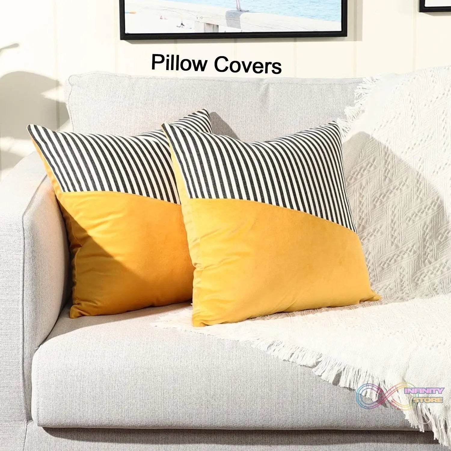 Decorative Pillow Covers Cushion Cases Soft Cotton (22 × 22 Inch / 1 Pair / 2 Pc) - infinityexculsivestore.com