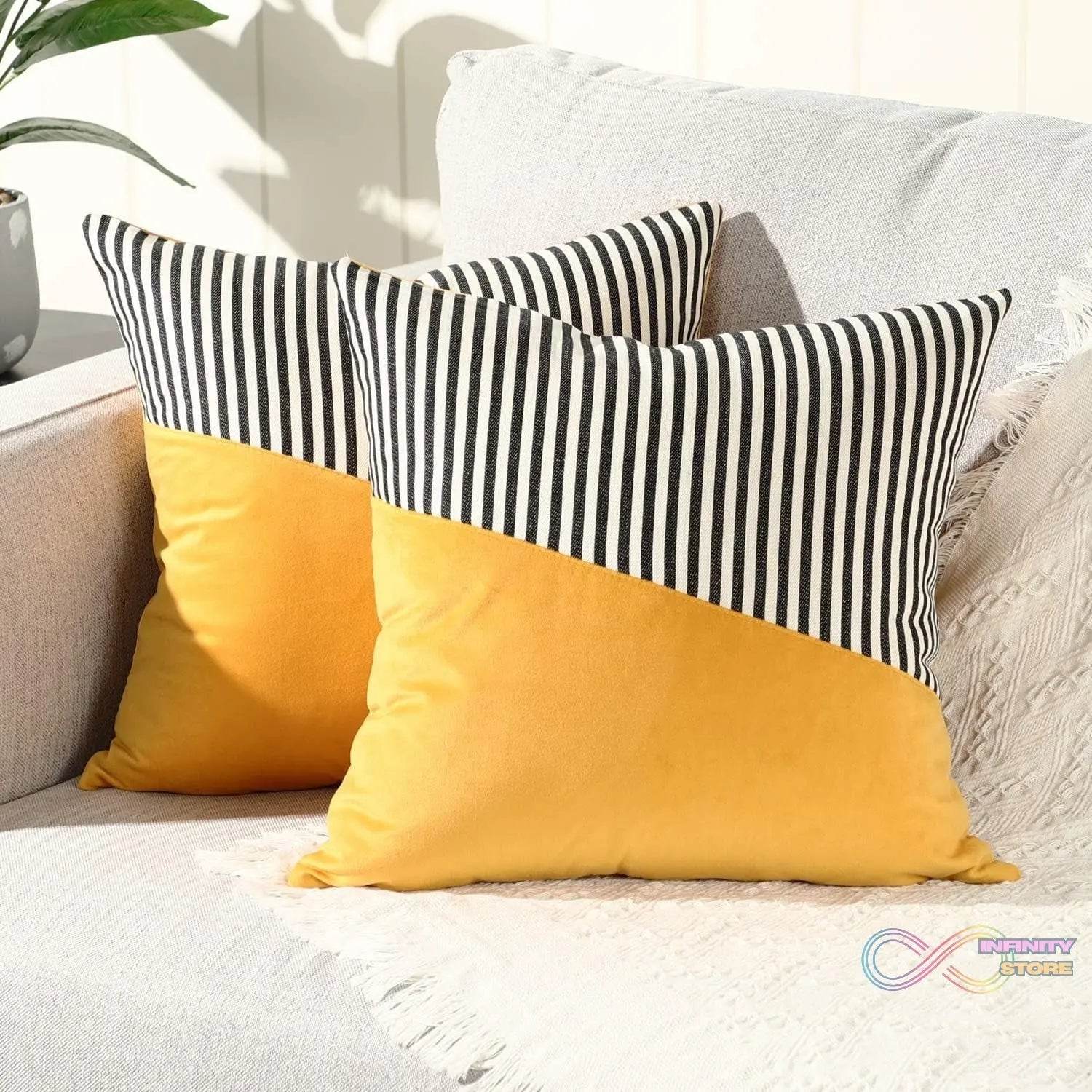 Decorative Pillow Covers Cushion Cases Soft Cotton (22 × 22 Inch / 1 Pair / 2 Pc) - infinityexculsivestore.com