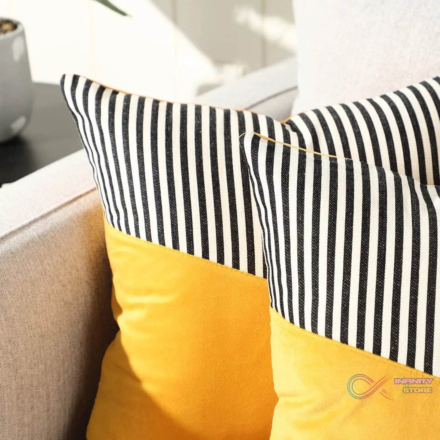 Decorative Pillow Covers Cushion Cases Soft Cotton (22 × 22 Inch / 1 Pair / 2 Pc) - infinityexculsivestore.com