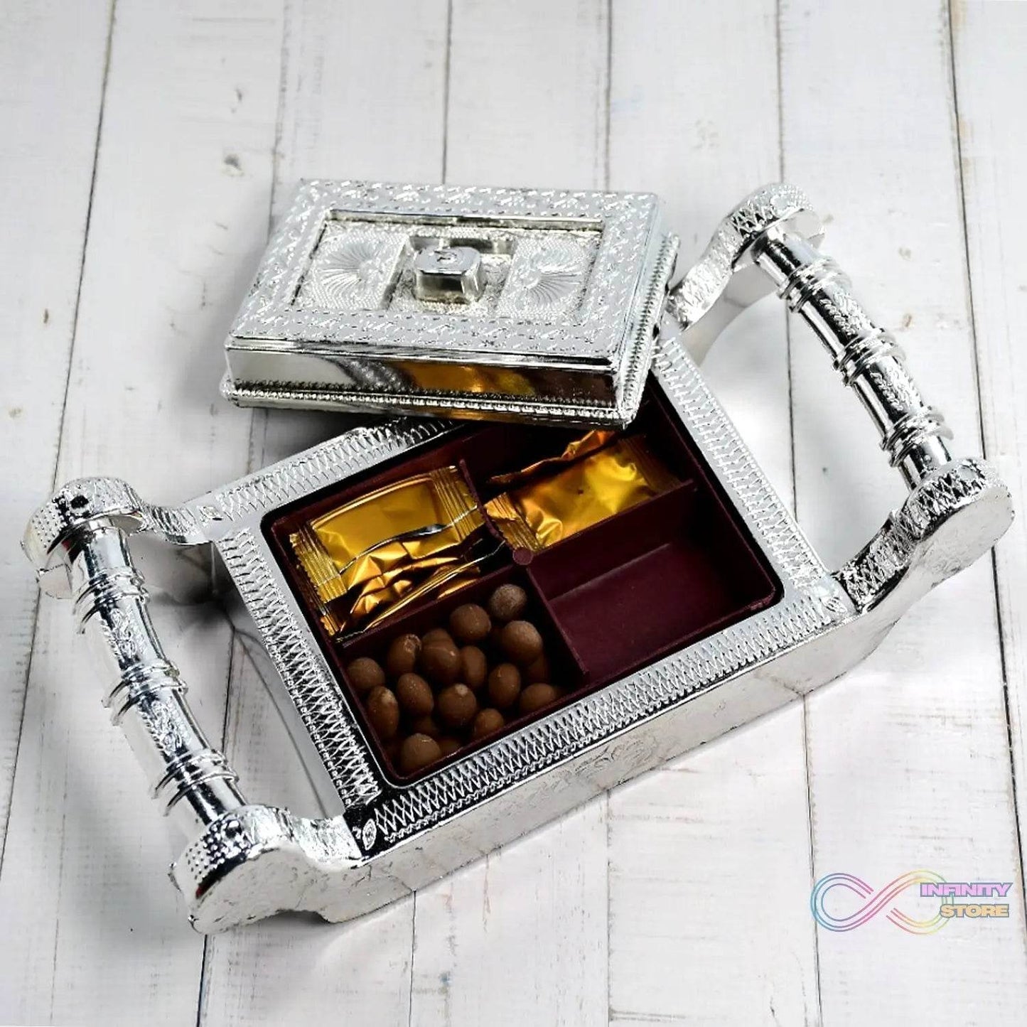 Decorative Platter Dry Fruit Mukhvas Serving Tray - infinityexculsivestore.com