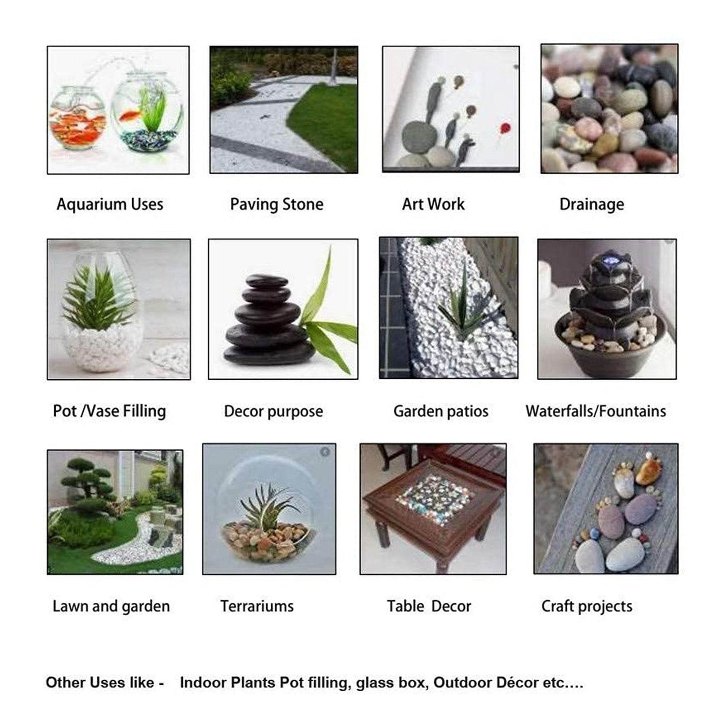 Decorative Stones and Pebbles for Garden, Vase Fillers Multicolor. - infinityexculsivestore.com