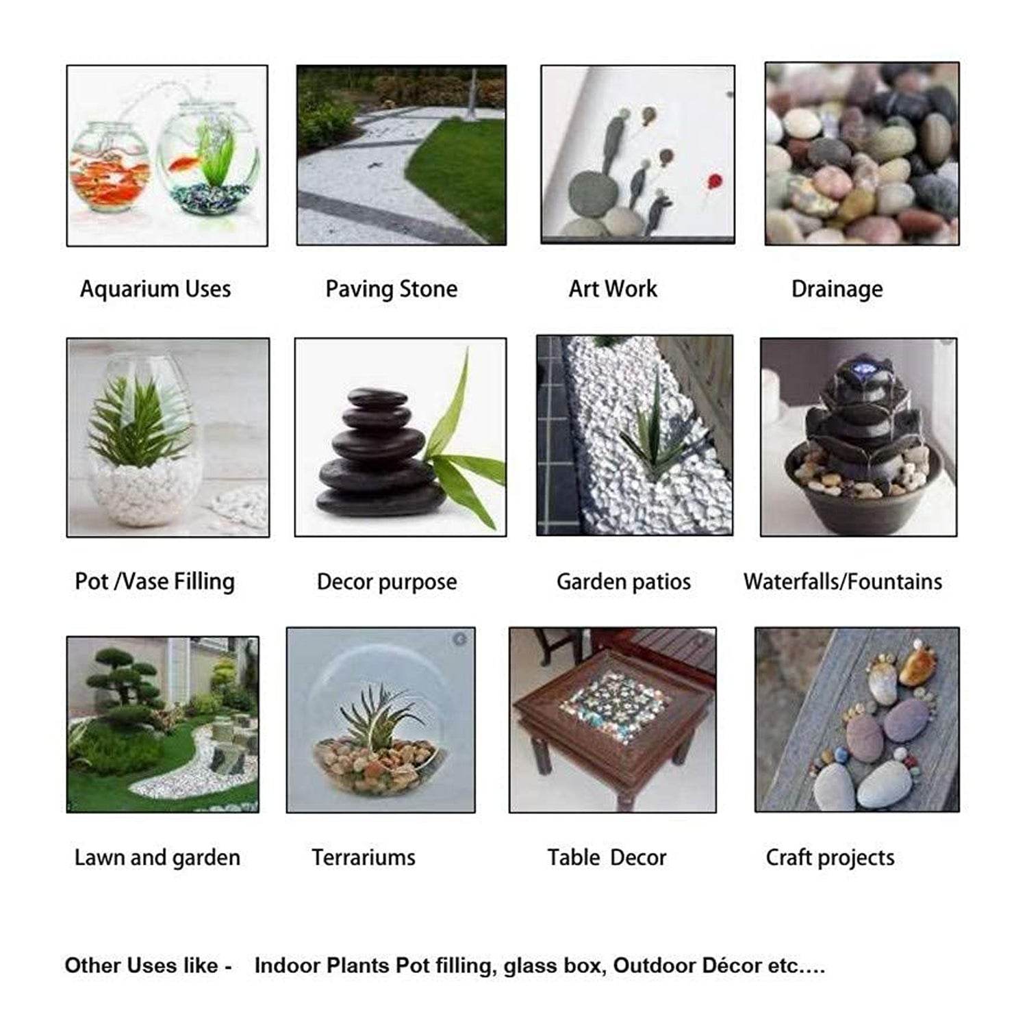 Decorative Stones and Pebbles for Garden, Vase Fillers Multicolor. - infinityexculsivestore.com