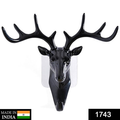 Deer Head Self Adhesive Wall Door Hook Hanger - infinityexculsivestore.com