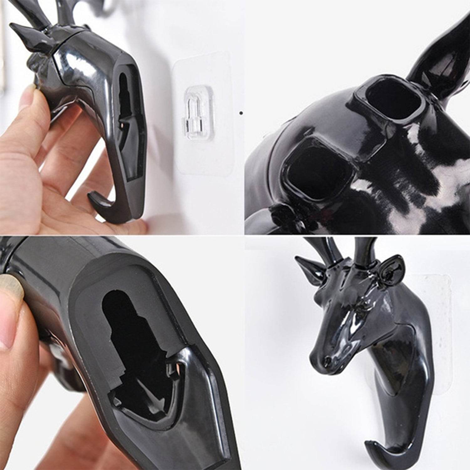 Deer Head Self Adhesive Wall Door Hook Hanger - infinityexculsivestore.com