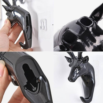 Deer Head Self Adhesive Wall Door Hook Hanger - infinityexculsivestore.com