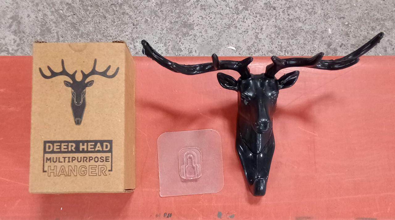 Deer Head Self Adhesive Wall Door Hook Hanger - infinityexculsivestore.com