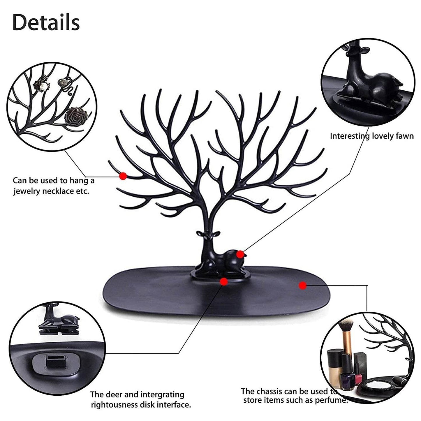 Deer Shaped Jewellery Display Holder Earring Necklace Holder Organiser (1Pc Only) - infinityexculsivestore.com