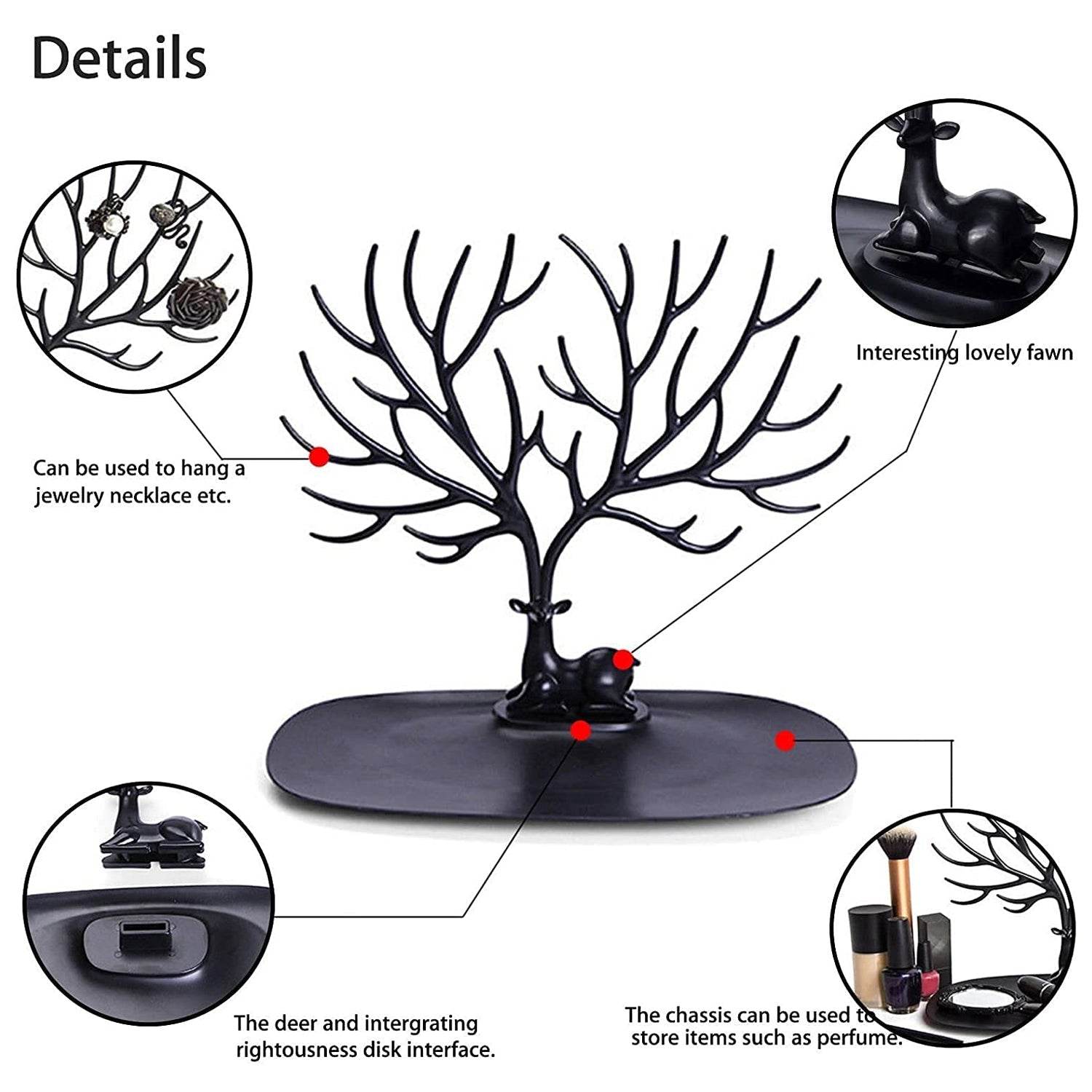 Deer Shaped Jewellery Display Holder Earring Necklace Holder Organiser (1Pc Only) - infinityexculsivestore.com