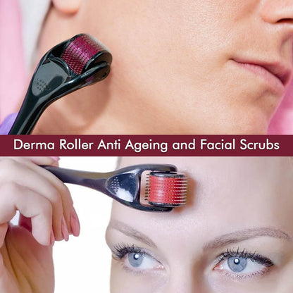 Derma Roller Anti Ageing and Facial Scrubs & Polishes Scar Removal Hair Regrowth (0.75mm) - infinityexculsivestore.com