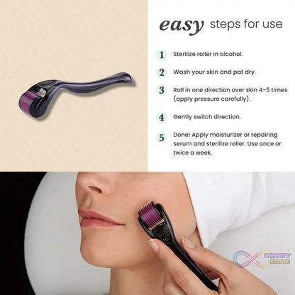 Derma Roller Anti Ageing and Facial Scrubs & Polishes Scar Removal Hair Regrowth (1mm) - infinityexculsivestore.com