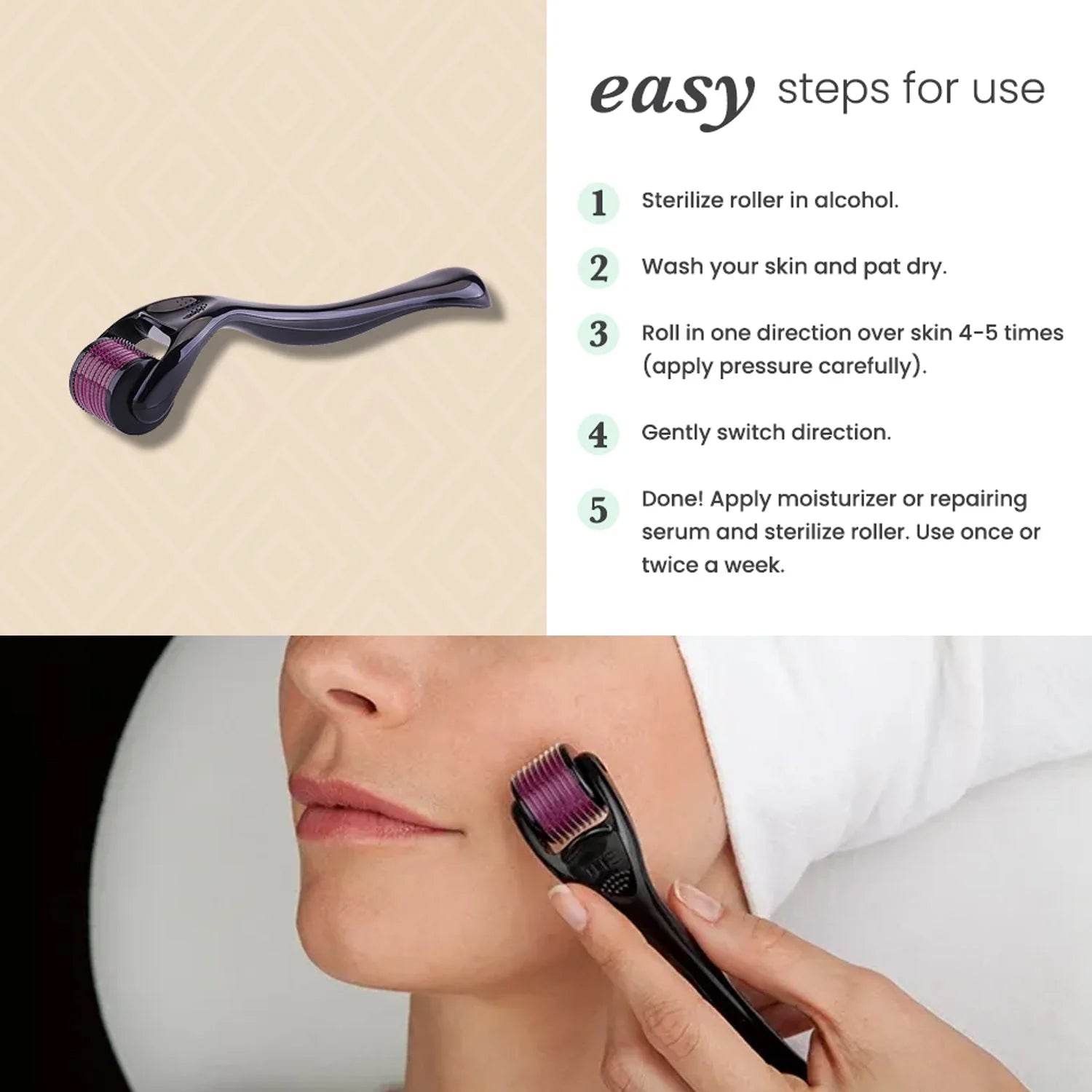 Derma Roller Anti Ageing and Facial Scrubs & Polishes Scar Removal Hair Regrowth (2 MM) - infinityexculsivestore.com