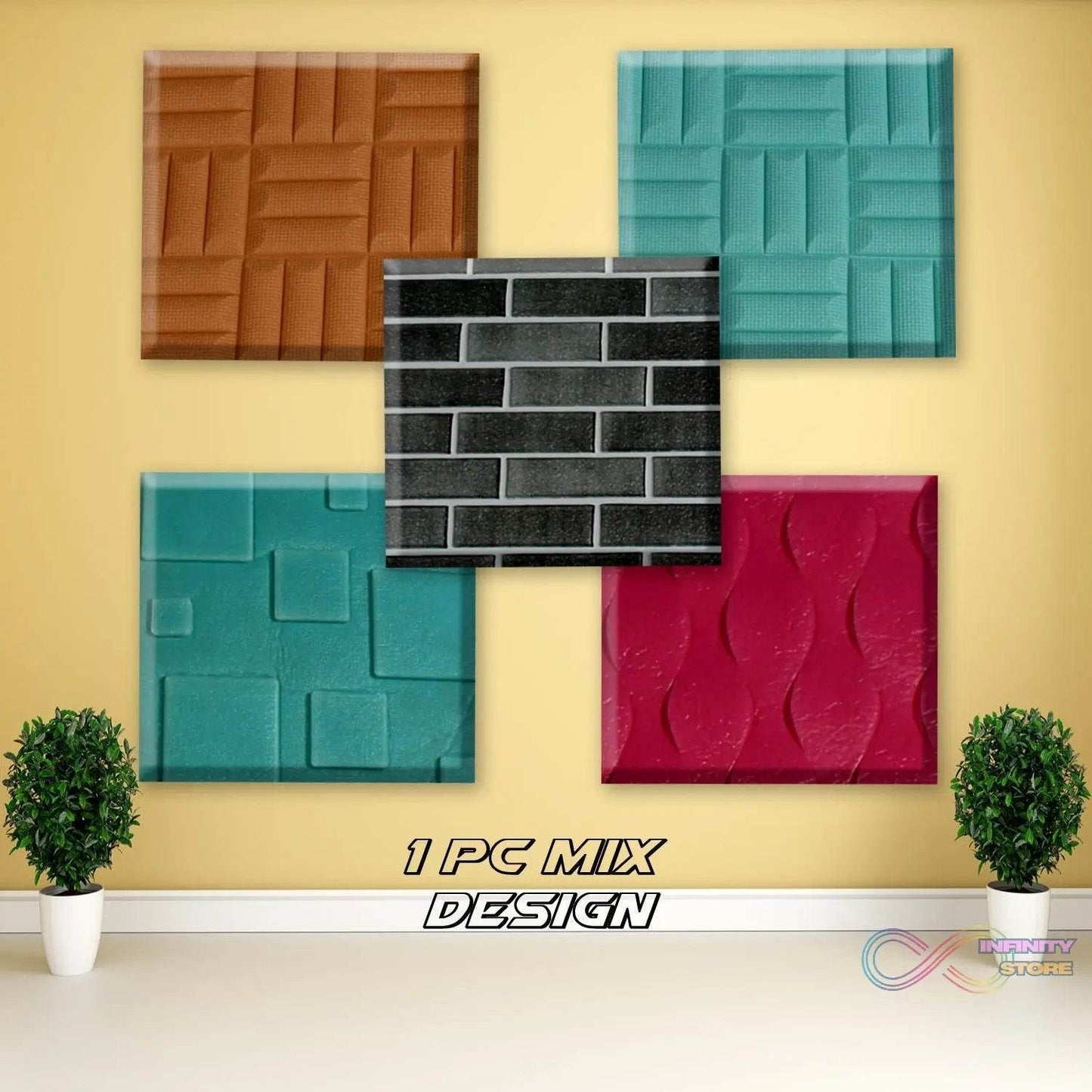 Design Wallpaper 3D Foam Wallpaper Sticker Panels I Ceiling Wallpaper For Living Room Bedroom I Furniture, Door I Foam Tiles - infinityexculsivestore.com