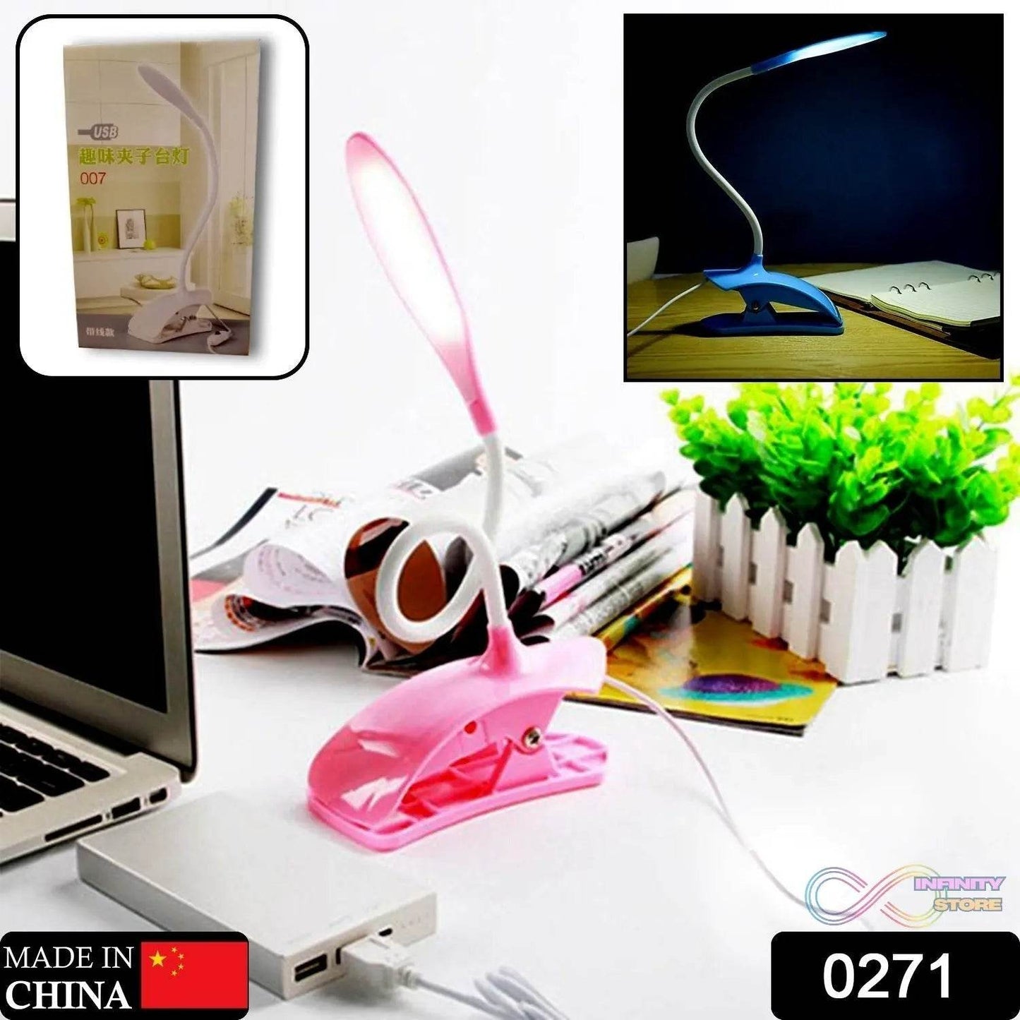 Desk Lamp Adjustable Gooseneck USB Rechargeable 3 modes of Lighting, Reading Lamp for Dorm White, Study Desk lamp Suitable for Girls College Bedroom Reading - infinityexculsivestore.com