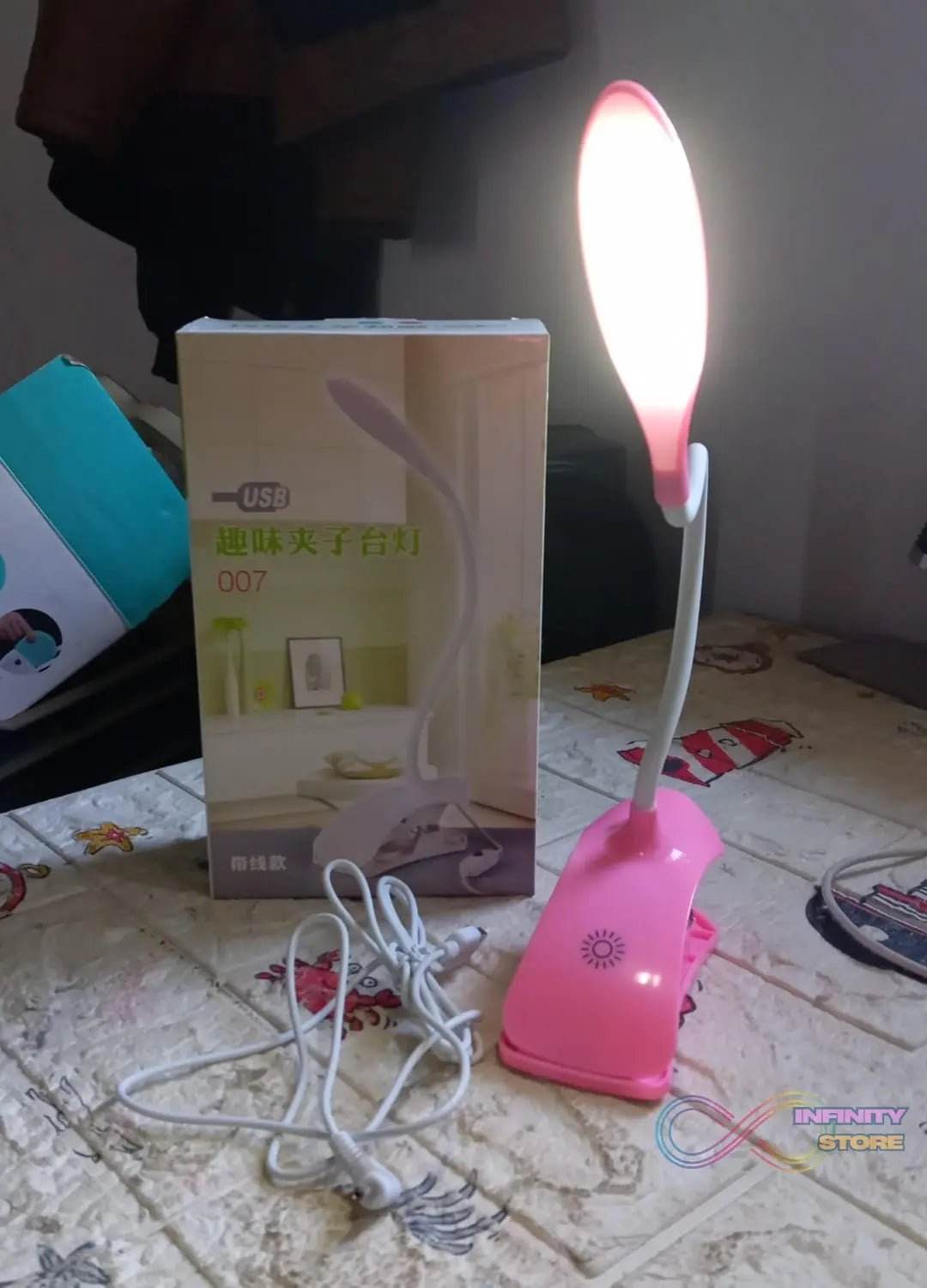 Desk Lamp Adjustable Gooseneck USB Rechargeable 3 modes of Lighting, Reading Lamp for Dorm White, Study Desk lamp Suitable for Girls College Bedroom Reading - infinityexculsivestore.com