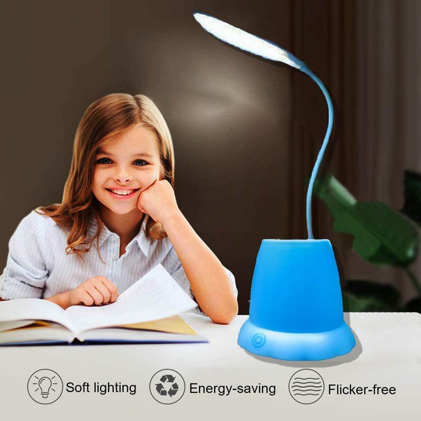 Desk Lamp with Pen Holder Table Lamp with Pencil Stand for Home Office - infinityexculsivestore.com