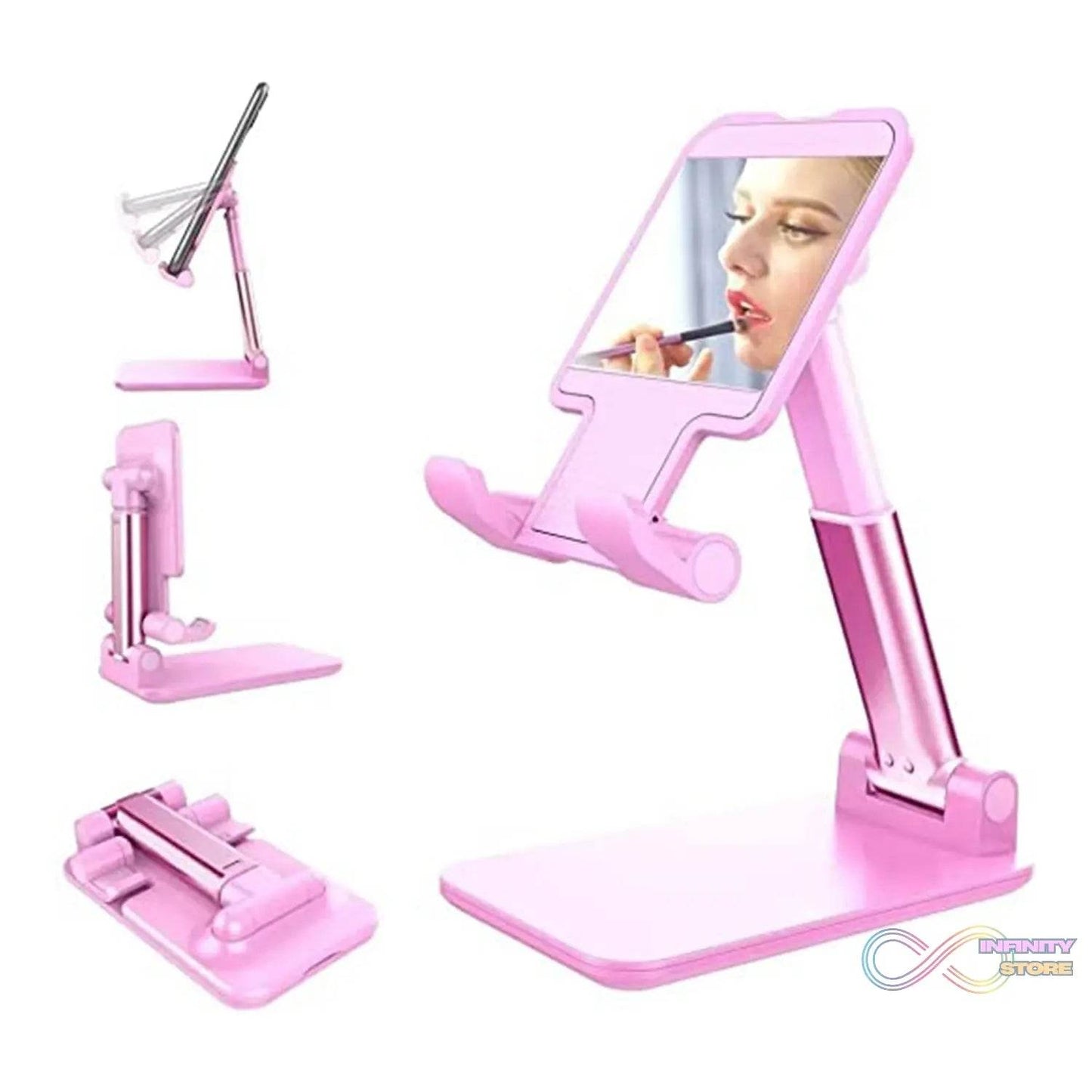 Desktop Cell Phone Stand Phone Holder full 3 - Way Adjustable Phone Stand for Desk Height + Angles Perfect As Desk Organizers and Accessories. - infinityexculsivestore.com