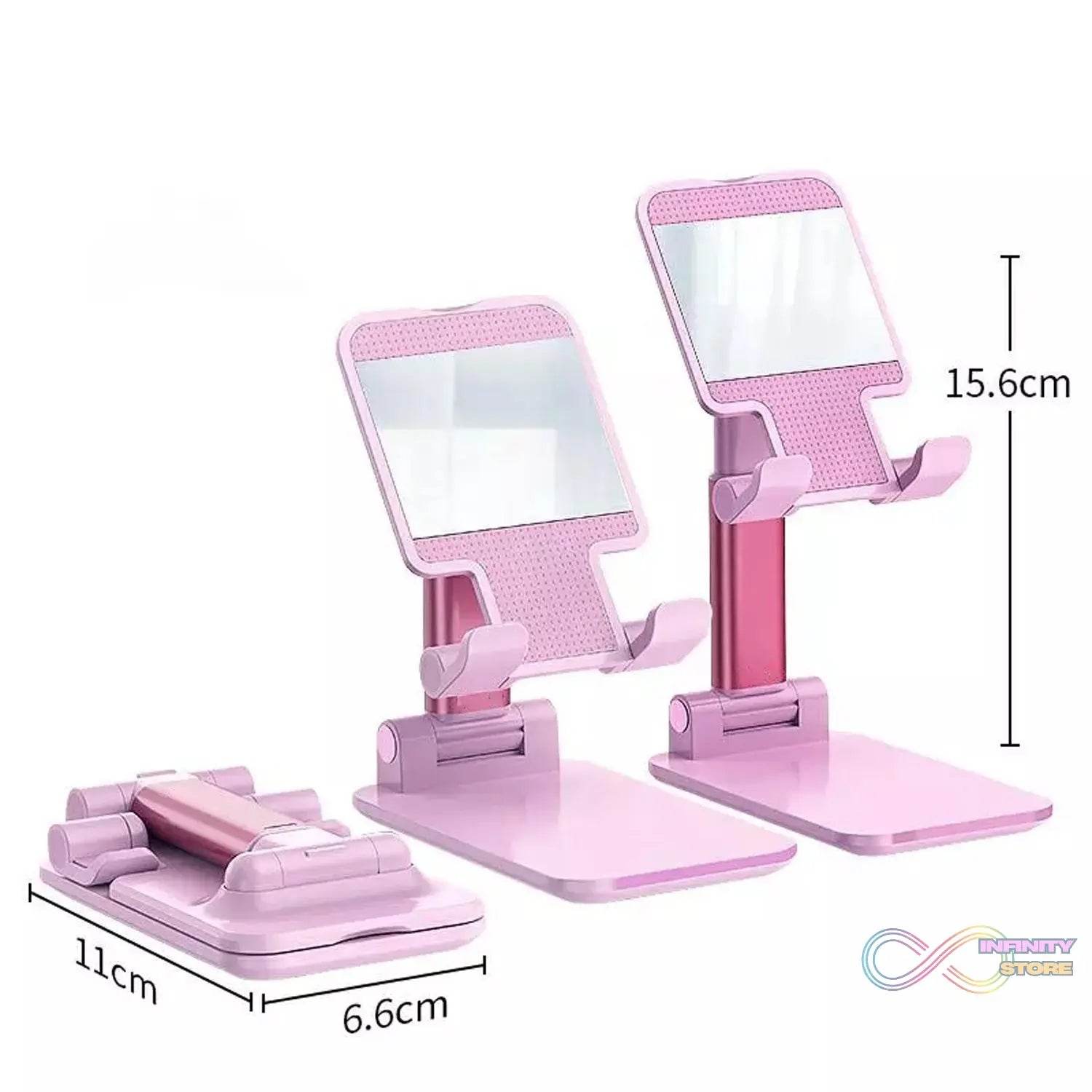 Desktop Cell Phone Stand Phone Holder full 3 - Way Adjustable Phone Stand for Desk Height + Angles Perfect As Desk Organizers and Accessories. - infinityexculsivestore.com