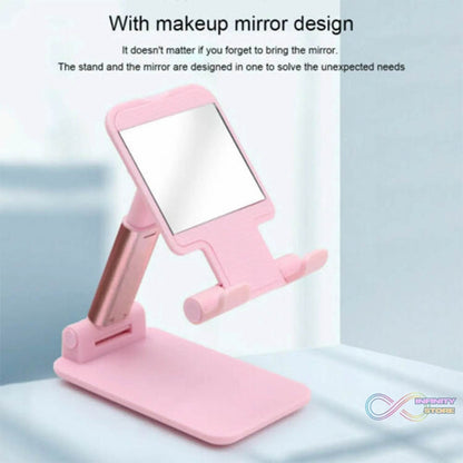 Desktop Cell Phone Stand Phone Holder full 3 - Way Adjustable Phone Stand for Desk Height + Angles Perfect As Desk Organizers and Accessories. - infinityexculsivestore.com
