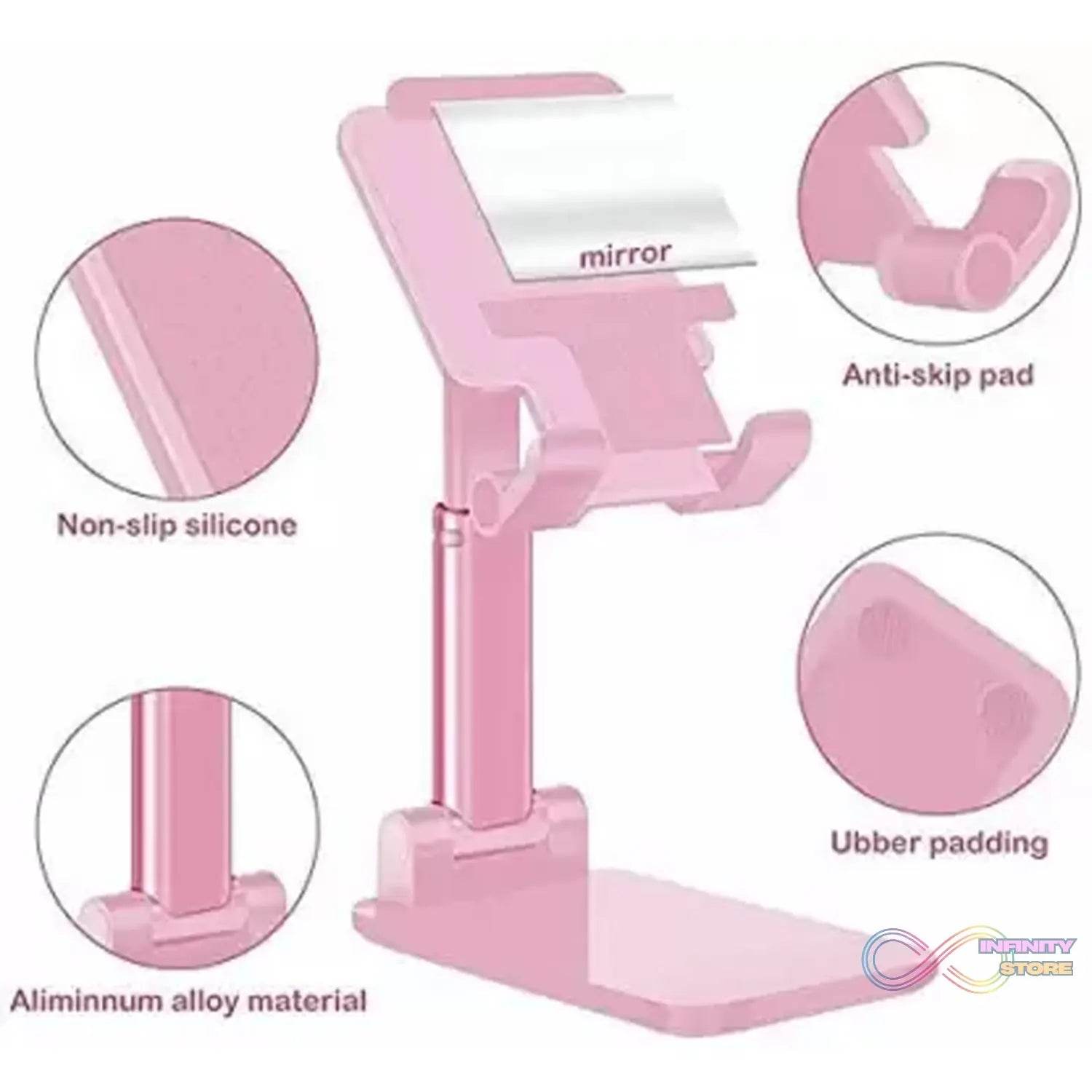 Desktop Cell Phone Stand Phone Holder full 3 - Way Adjustable Phone Stand for Desk Height + Angles Perfect As Desk Organizers and Accessories. - infinityexculsivestore.com