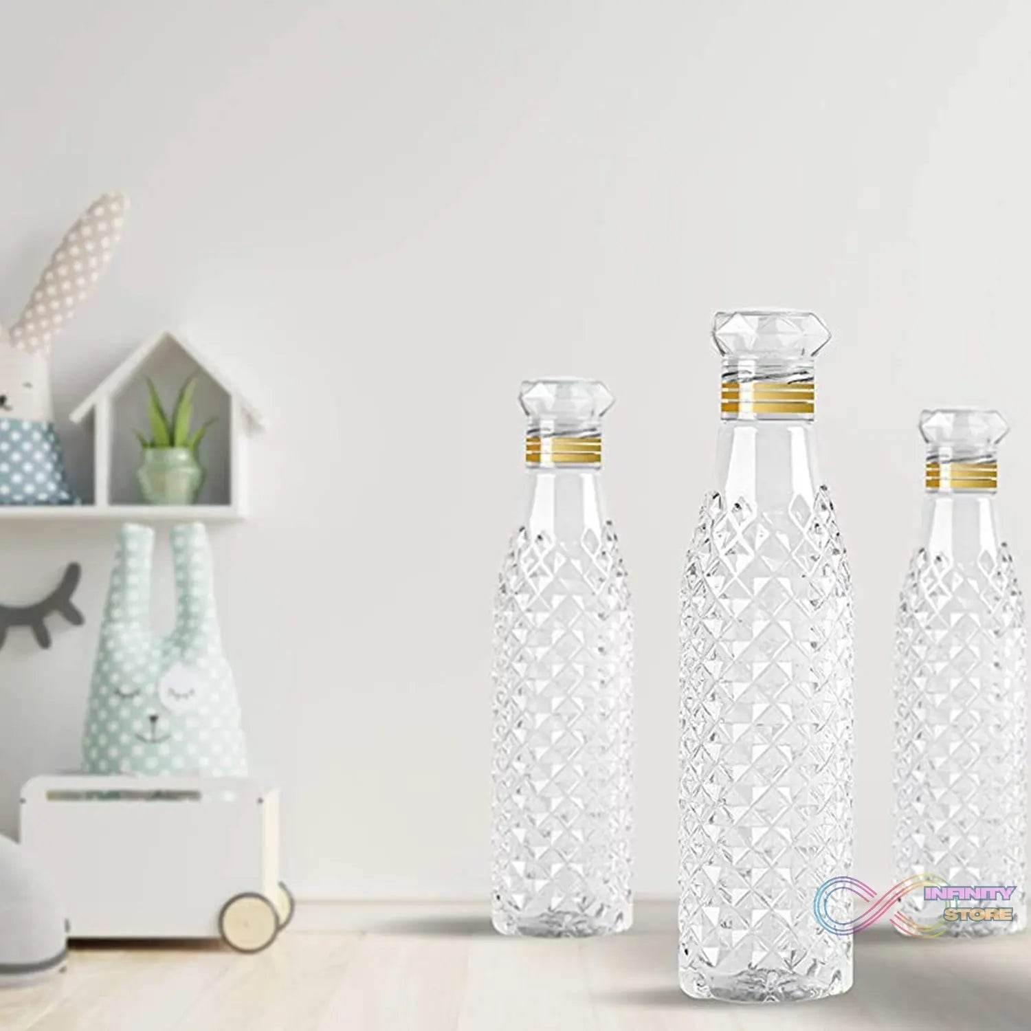 Dimond Cut Water Bottle used by kids, children’s and even adults for storing and drinking water throughout travelling to different-different places and all. - infinityexculsivestore.com