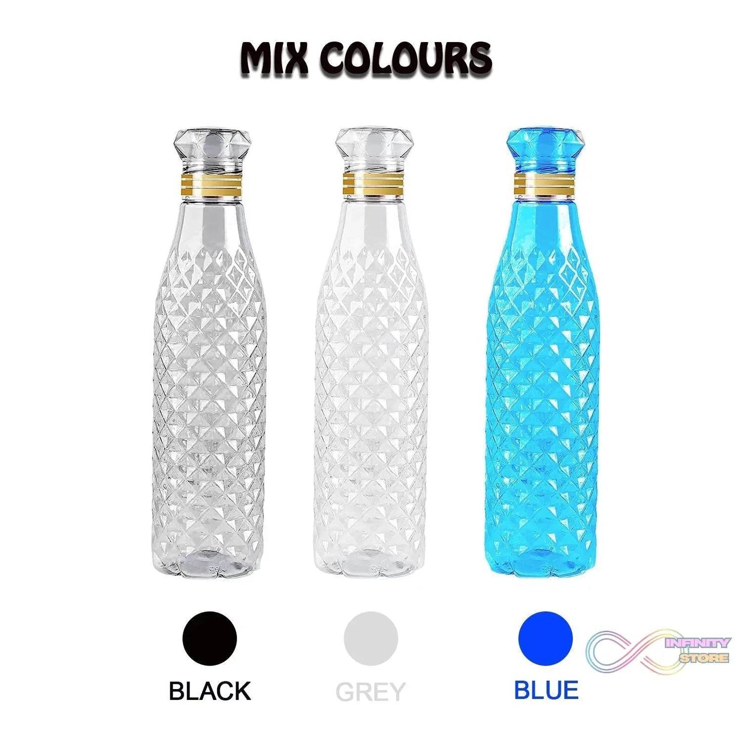 Dimond Cut Water Bottle used by kids, children’s and even adults for storing and drinking water throughout travelling to different-different places and all. - infinityexculsivestore.com
