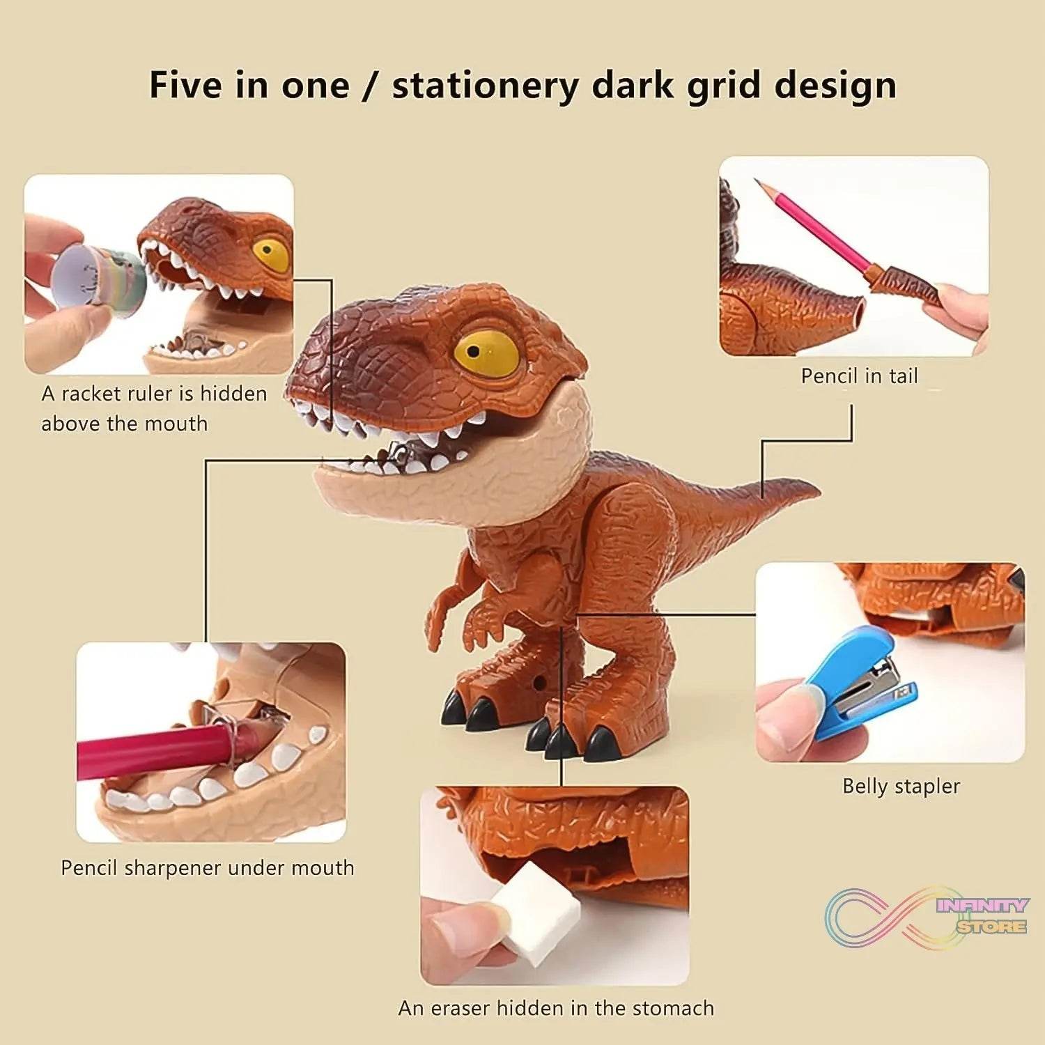 Dinosaur Stationery Set 5-in-1 Dinosaur (1 Set) - infinityexculsivestore.com