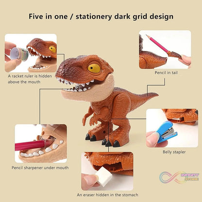 Dinosaur Stationery Set 5-in-1 Dinosaur (1 Set) - infinityexculsivestore.com