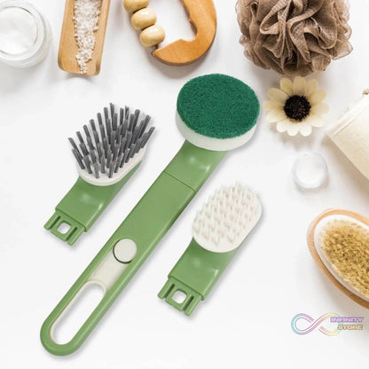 Dish Brush Set with Handle, Replacement Heads, Drain Tray in Kitchen (9 Pcs Set) - infinityexculsivestore.com