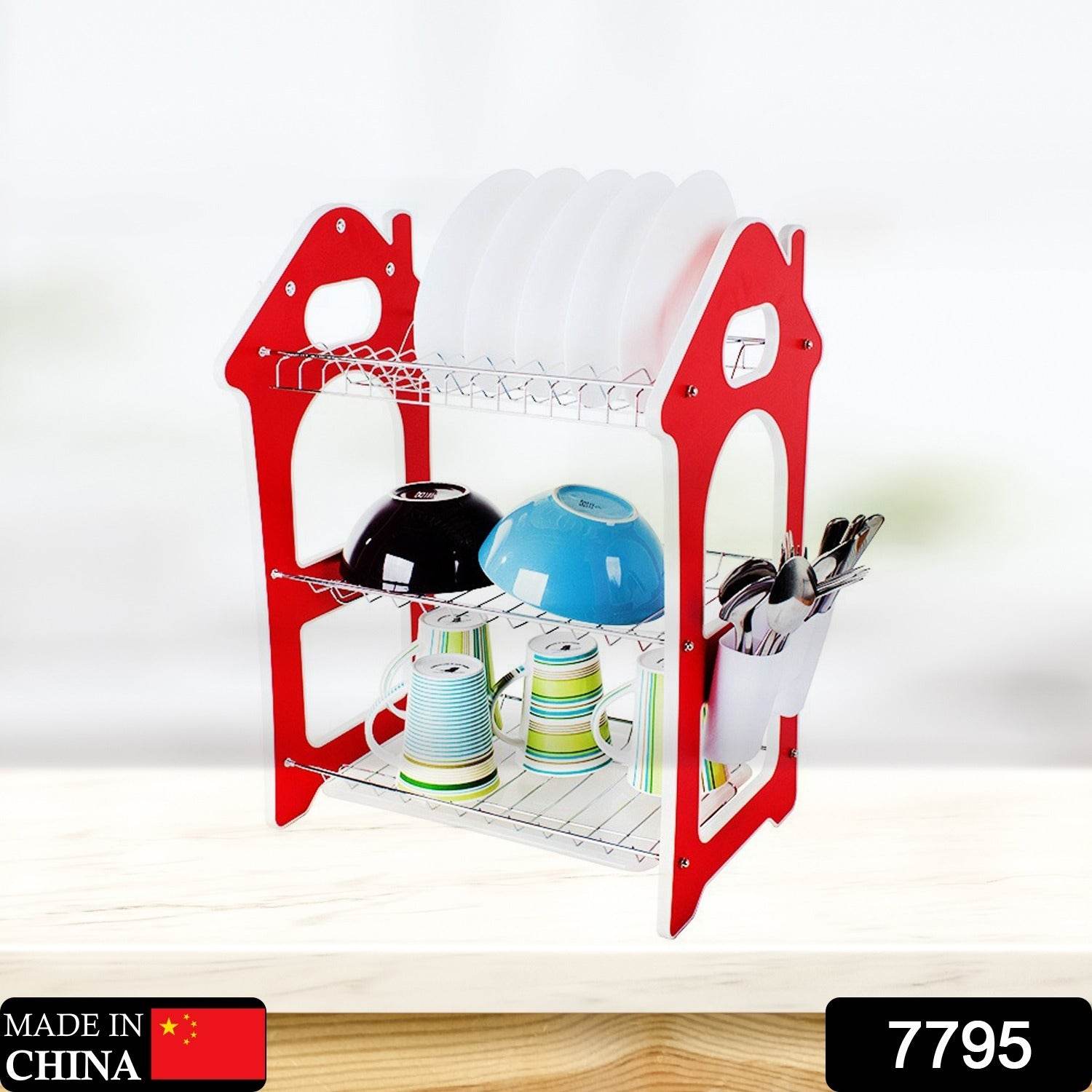 Dish Rack for Kitchen 3 Layer Dish Drainer Rack Stainless Steel Crockery Holder Cutlery Plate Holder Glass Utensils Storage Organize - infinityexculsivestore.com