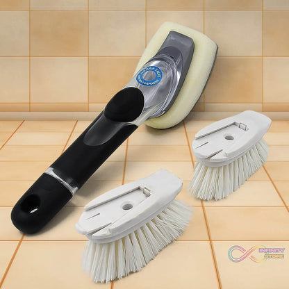 Dish Scrubber with Soap Dispenser, Soap Dispensing Dish Brush Set (1 Set) - infinityexculsivestore.com