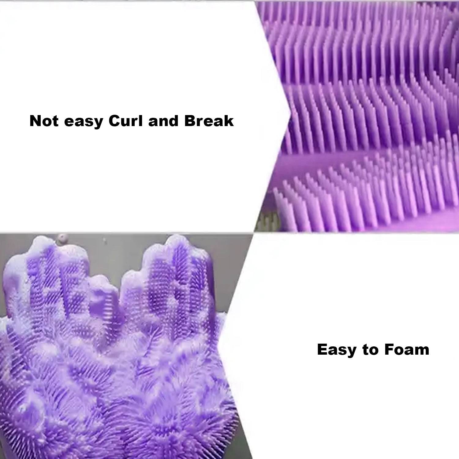 Dishwashing Gloves with Scrubber| Silicone Cleaning Reusable Scrub Gloves for Wash Dish Kitchen| Bathroom| Pet Grooming Wet and Dry Glove (1 Pair , 196Gm) - infinityexculsivestore.com