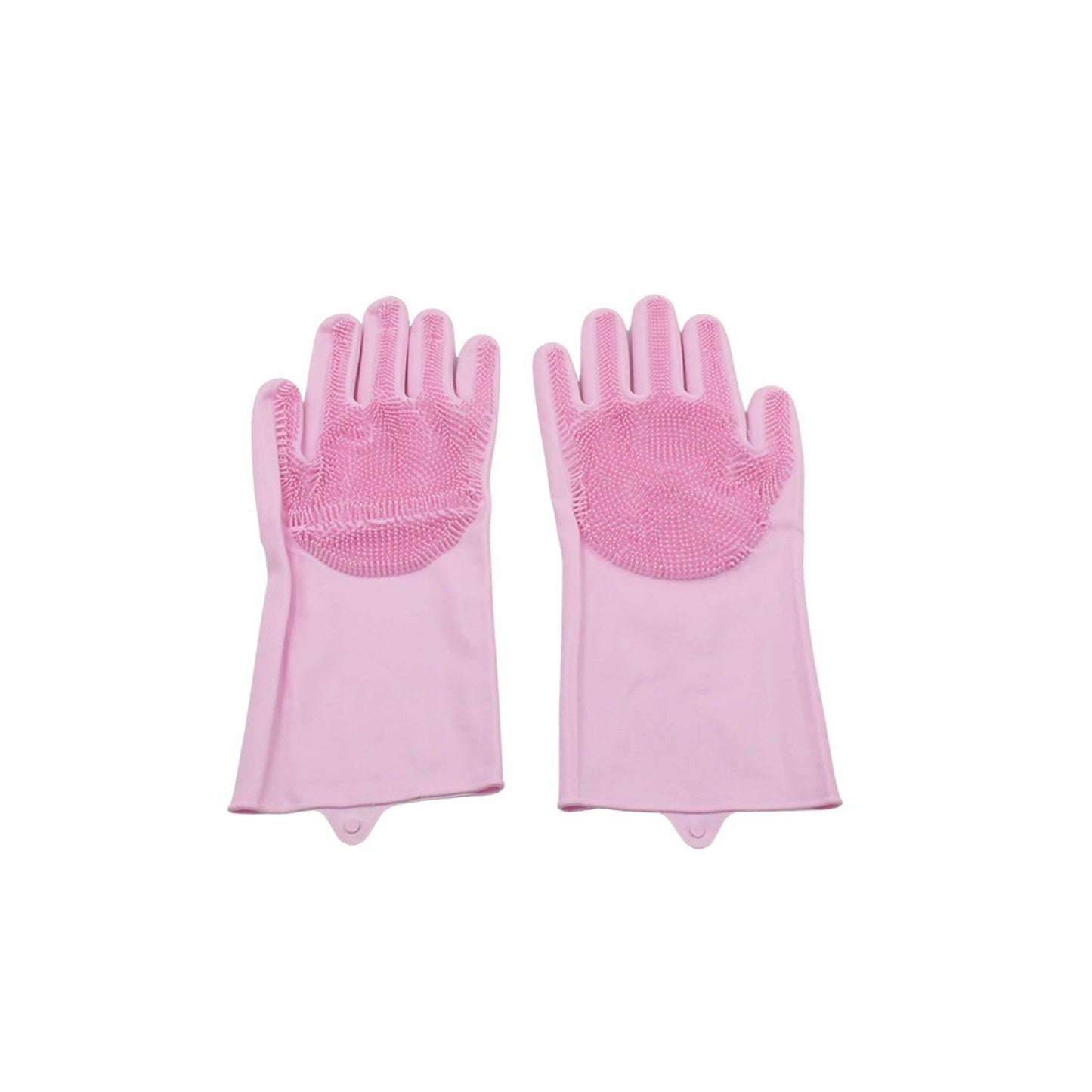 Dishwashing Gloves with Scrubber| Silicone Cleaning Reusable Scrub Gloves for Wash Dish Kitchen| Bathroom| Pet Grooming Wet and Dry Glove (1 Pair , 196Gm) - infinityexculsivestore.com