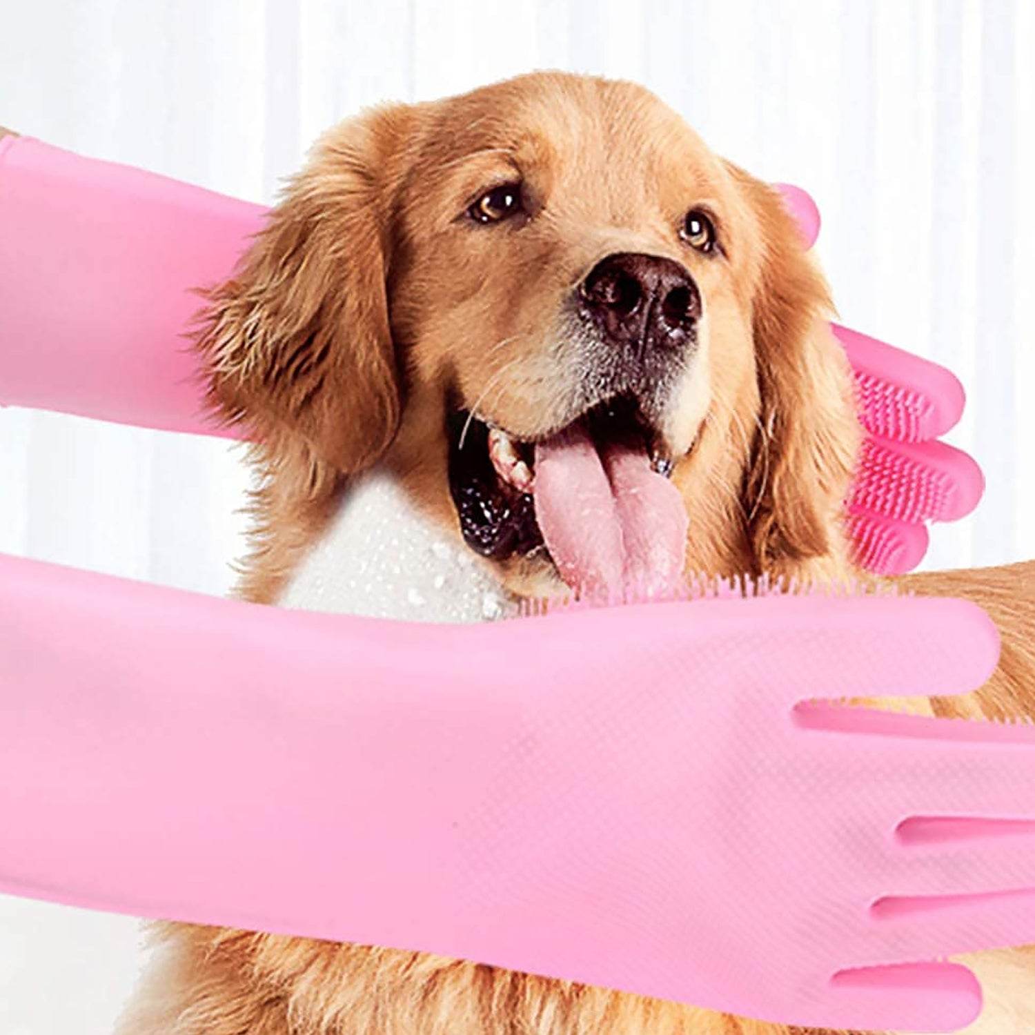 Dishwashing Gloves with Scrubber| Silicone Cleaning Reusable Scrub Gloves for Wash Dish Kitchen| Bathroom| Pet Grooming Wet and Dry Glove (1 Pair, 250 Gm) - infinityexculsivestore.com