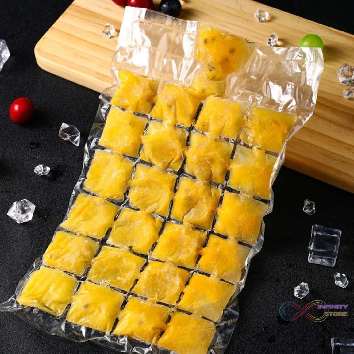 Disposable Ice Cube Bags, Stackable Easy Release Ice Cube Mold Trays Self-Seal Freezing Maker,Cold Ice Pack Cooler Bag for Cocktail Food Wine - infinityexculsivestore.com