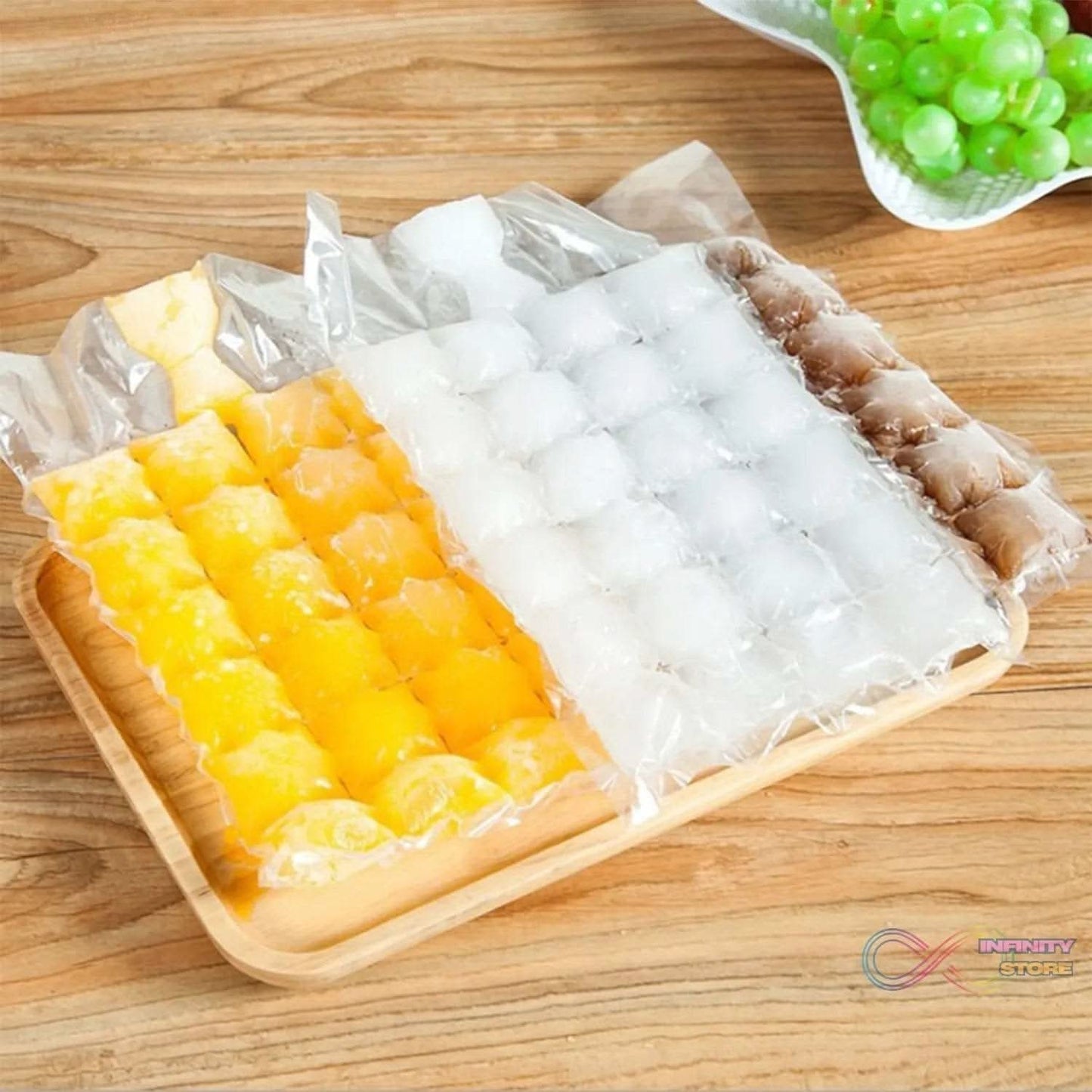 Disposable Ice Cube Bags, Stackable Easy Release Ice Cube Mold Trays Self-Seal Freezing Maker,Cold Ice Pack Cooler Bag for Cocktail Food Wine - infinityexculsivestore.com