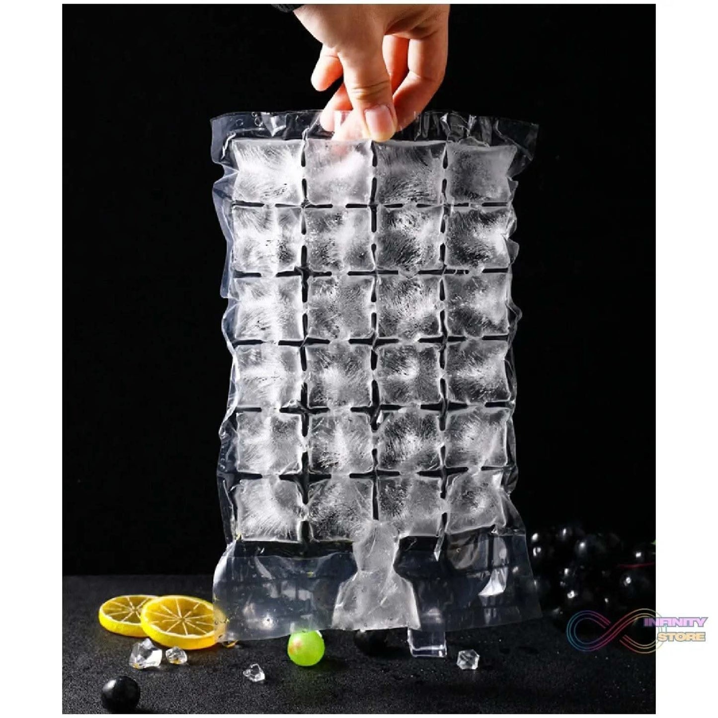 Disposable Ice Cube Bags, Stackable Easy Release Ice Cube Mold Trays Self-Seal Freezing Maker,Cold Ice Pack Cooler Bag for Cocktail Food Wine - infinityexculsivestore.com