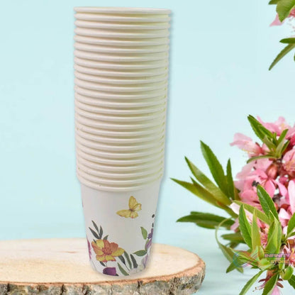 Disposable Paper Cups, Disposable Tea, Coffee Cups (24 Pcs Set / Mix Color & Design) - infinityexculsivestore.com