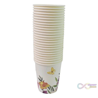 Disposable Paper Cups, Disposable Tea, Coffee Cups (24 Pcs Set / Mix Color & Design) - infinityexculsivestore.com